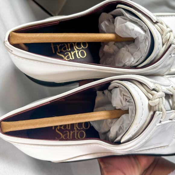 Franco Sarto Preston Chunky Heel Lace-Up Oxford White Gloss 39 - Picture 11 of 11